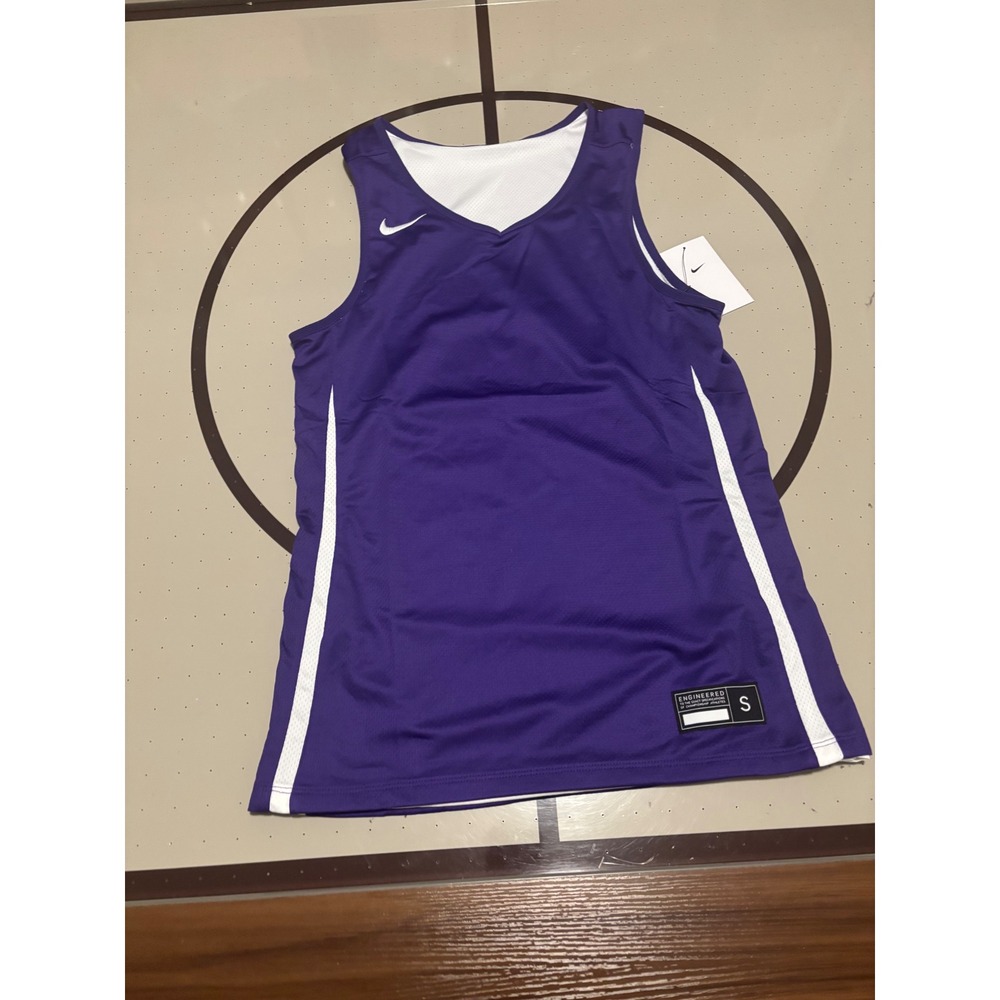 1156 Nike Reversible Basketball Jersey Purple White Mesh Tank Mens Small